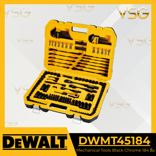 ชุดเซ็ท DEWALT DWMT45184 Mechanical Tools Black Chrome 184 ชิ้น