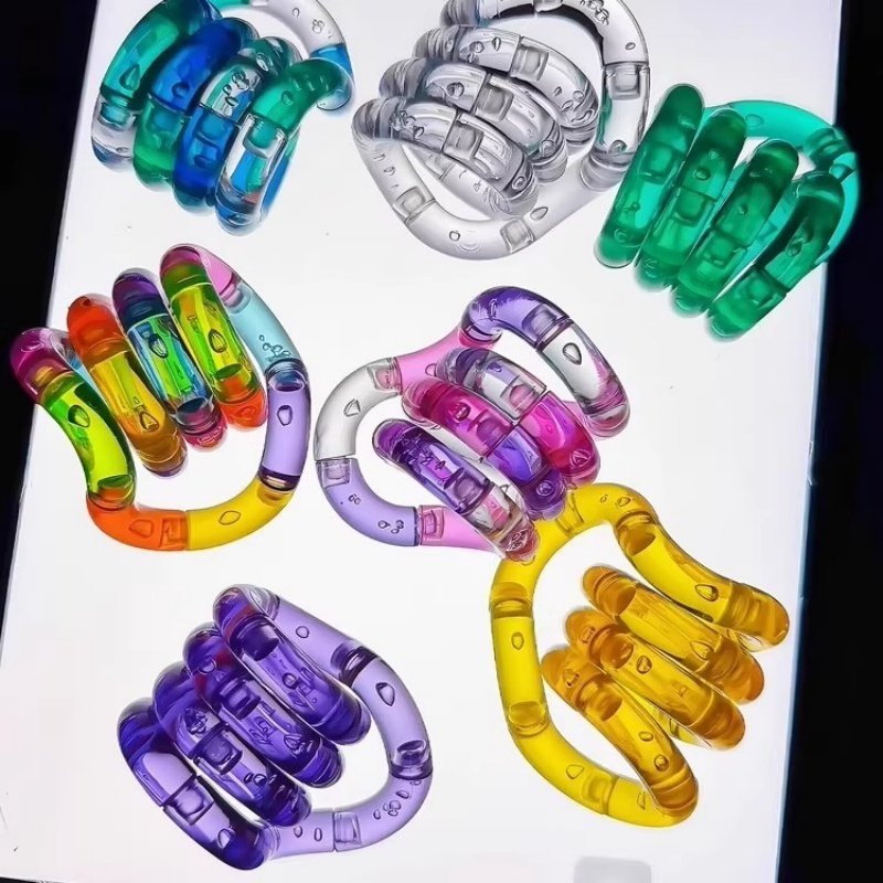 Tangle Twist Fidget ของเล่น บิดเปลี่ยนรูปทรงได้หลายแบบ สีสันสดใส ของเล่นคลายเครียด ของเล่นบิดได้ Fidget String