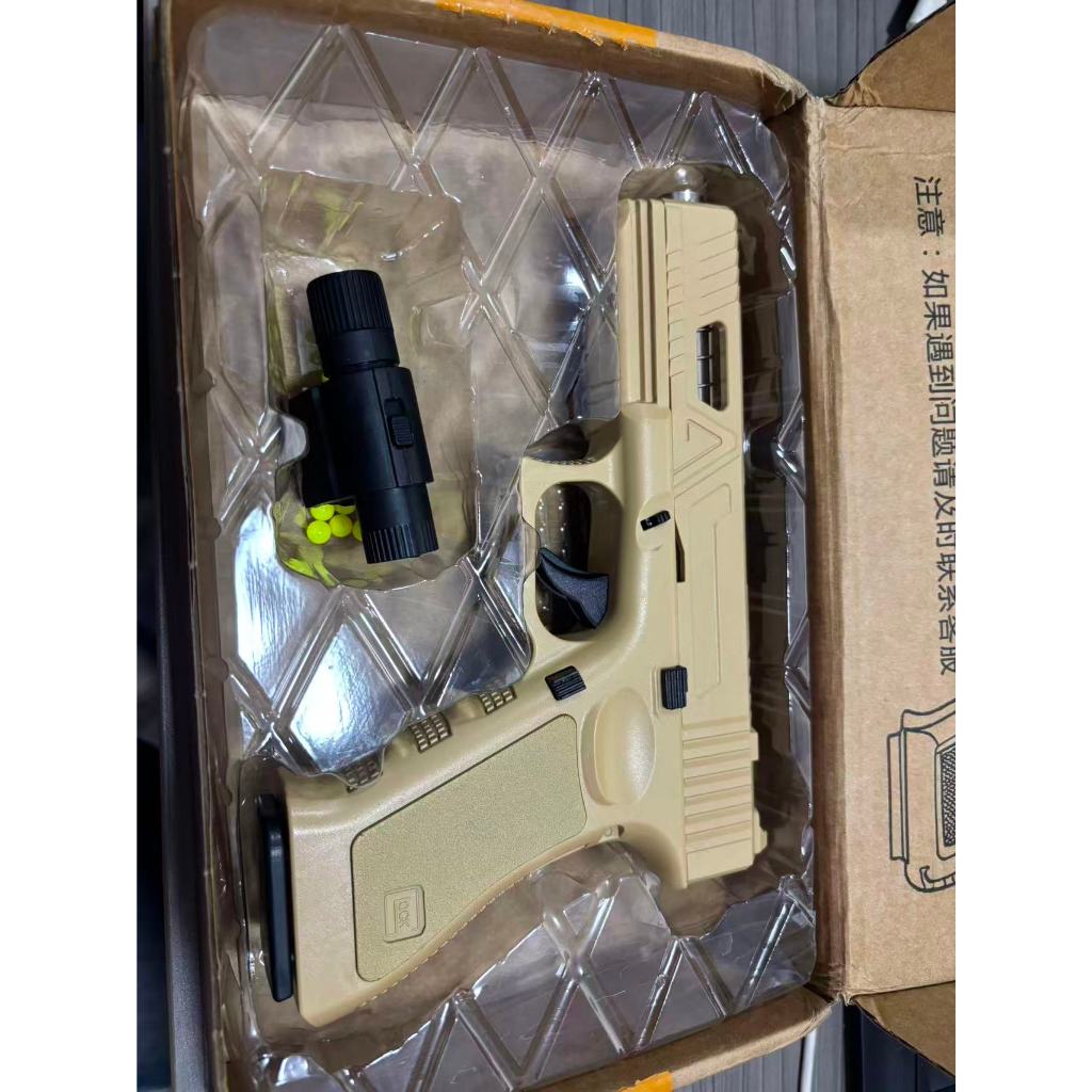 GLOCK17 ทำจากพลาสติก (สีดำ / ทราย) 6MM - BB, ของเล่นเด็กปีนเขา, ล็อคขนาดเล็ก