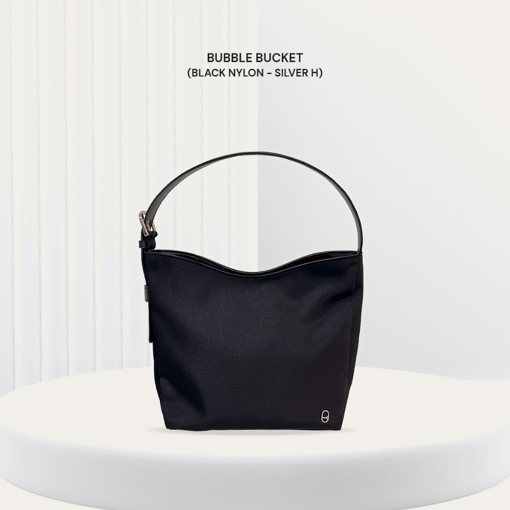 RAINBOU - BUBBLE BUCKET(BLACK NYLON - SILVER H, TINY)