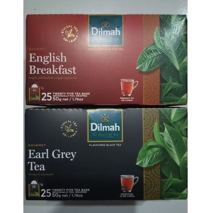 Dilmah Tea ชาดิลมา อิงลิช เบรกฟาสต์ ชาเอิร์ลเกรย์ 25 ซอง Dilmah Earl Grey Dilmah, English Breakfast 2gx25 Tbags