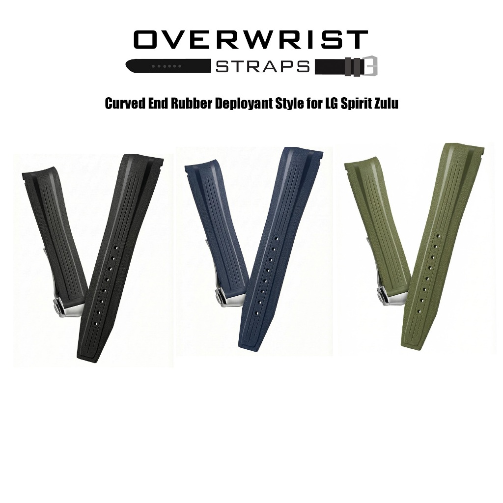 สายนาฬิกาแบบยางรุ่น Curved End Rubber Deployant Style for LG Spirit Zulu