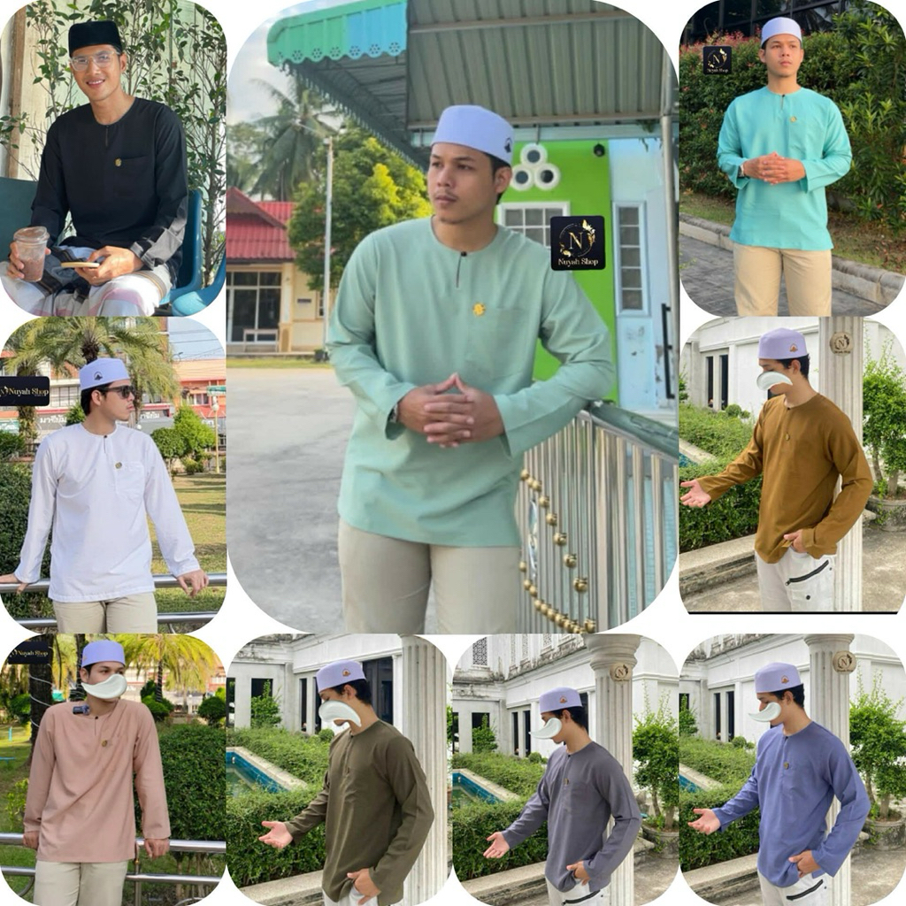 เสื้อมือลายูแขนยาว  Bajumelayu ผ้าไหมอีตาลี่ พรีเมี่ยม