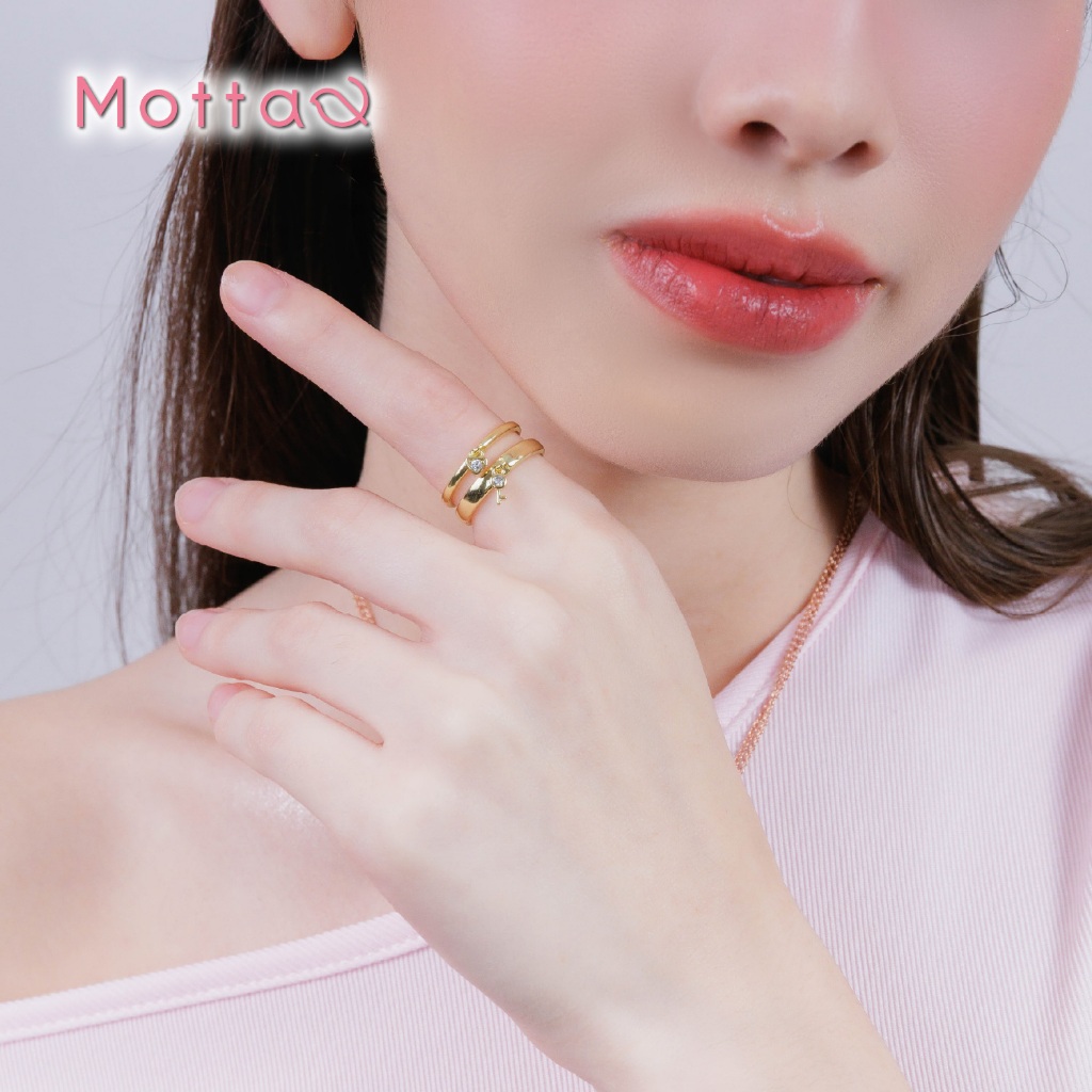 Motta Valentine Love Code Collection แหวนชุบทองคำขาว สไตล์หัวใจสุดโรแมนติก