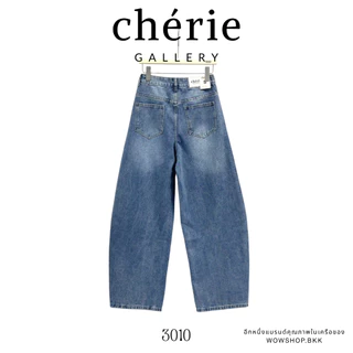 WOWSHOP CR3010 (สียีนส์) /3010-1 (สีดำฟอก) กางเกงทรงบาร์เรล (บอลลูน) ยีนส์ไม่ยืด ดีไซน์เก๋ ใส่สวย