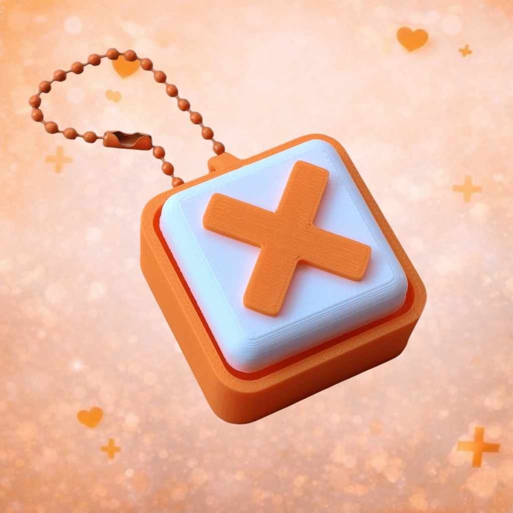 พวงกุญแจ Clicker กาส้ม หัวใจส้ม คีย์แคป KeyCap ของเล่น กดเพลิน