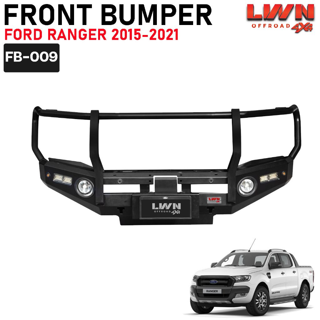 LWN4x4 กันชนหน้า Ford Ranger T7 2015-2021 กันชนเหล็ก 3 เขา รุ่น FB-009