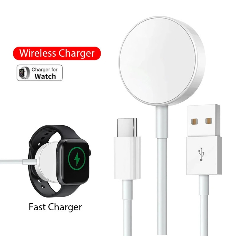 ที่ชาร์จไร้สาย Type C สําหรับ Watch 45 มม. 44 มม. 42 มม. 41 มม. 40 มม.  USB C Watch สายชาร์จ Watch แท่นชาร์จสายเคเบิล
