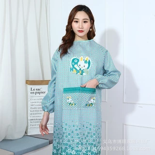 ชุดกันเปื้อน เสื้อคลุมกันเปื้อนแบบมีแขนยาว ลายสัตว์น่ารัก ผ้าฝ้ายผสมโพลีเอสเตอร์ สำหรับงานปาร์ตี้และห้องครัว พร้อมส่งทัน