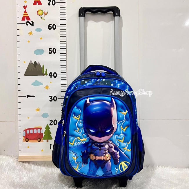 กระเป๋านักเรียน กระเป๋าล้อลาก สะพายได้/ลากได้ หน้านูนเงา 3D (พร้อมส่ง จากไทย) รูปที่ 6