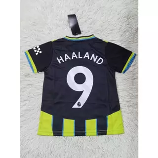 เสื้อฟุตบอลเด็กเเมนเชสเตอร์ซิตี้เบอร์9ชื่อฮาแลนด์ ใหม่ล่าสุด เสื้อ+กางเกง