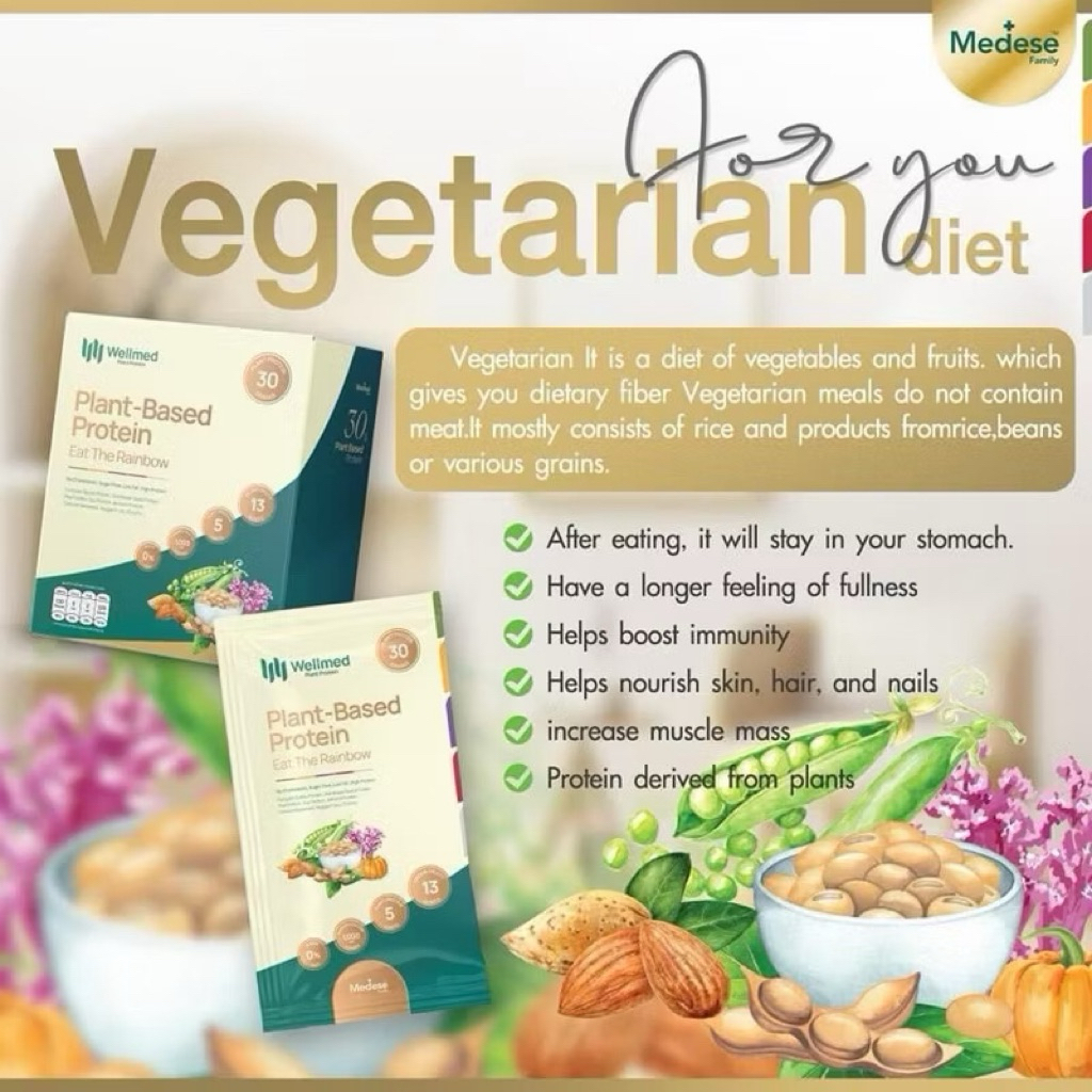 [ส่งไว❤️แท้เช็ครหัสได้] Wellmed Active Plant Based Protein โปรตีนพืช 1 กล่องมี 10 ซอง - รูปที่ 4