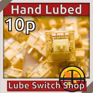 ลูปมือ10ตัว Akko V5 Creamy Yellow Pro Lubed Linear Switch