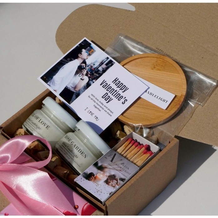 (mini gift Set 2 Candle 30 ml  + Coasters) ของขวัญเทียนหอม  ของขวัญพรีเมี่ยม ของขวัญวันเกิด