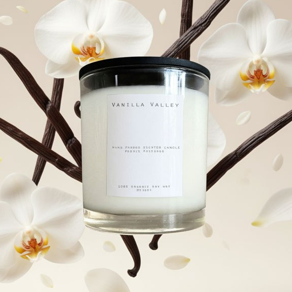 (ลด50.-โค้ดหน้าร้านลด25+SKY111CNลด25) เทียนหอม Soy Wax กลิ่น Vanilla Valley 300g / 10.14 oz Double w