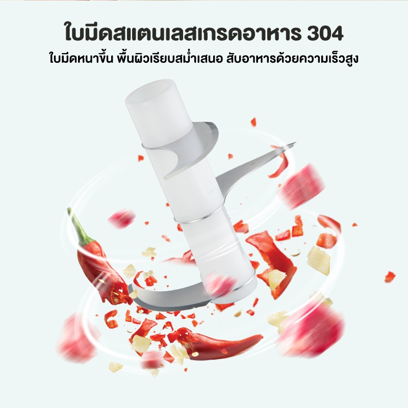 SAMONO เครื่องปั่นกระเทียม เครื่องปั่นพริก/กระเทียม เครื่องปั่นอาหารไร้สาย รุ่น SW-L6 ราคา ถูกที่สุด ดีลบีเคเค แกลเลอรีภาพที่ 4