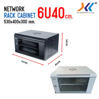 SET ตู้ RACK 6U ลึก 40cm พร้อมพัดลมระบายความร้อน + รางปลั๊กไฟ 6 ช่อง Network CCTV Server ครบชุด