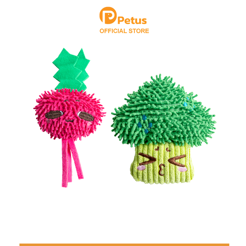 Petus ของเล่นกัดสัตว์เลี้ยง ของเล่นกัด ตุ๊กตาผ้าสุนัข Dog Chew Toy ลดคราบหินปูน สามารถล้างน้ำได้ 2ชิ้น ไม่ทำร้ายเหงือก