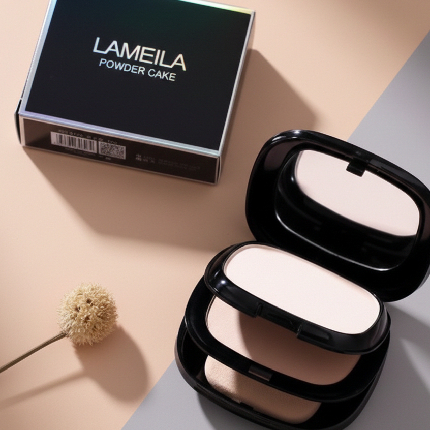 (มีส่งด่วน) Lameila แป้งพัฟ อัดแข็งสองชั้น เนื้อแมทผสมรองพื้น  ติดทนนาน แป้ง ขนาด 20 กรัม