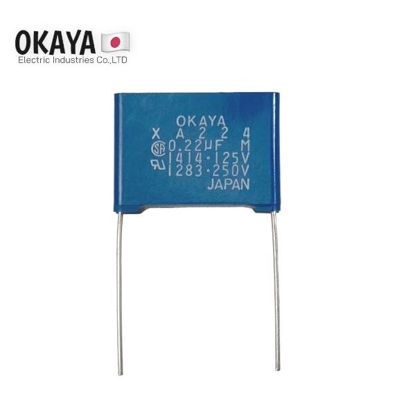 [แพ็ค 2 ชิ้น] OKAYA คาปาซิเตอร์ 0.22uF 224K 250V (IZ9MKT565-1) คาปาซิเตอร์พัดลม เครื่องฉีดน้ำ Japan แท้ 100%