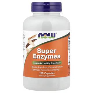 เอนไซม์ ช่วยย่อย NOW Foods, Super Enzymes, 180 Capsules