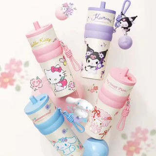 กระติกน้ำเก็บความเย็น สแตนเลส 316 ขนาด 710ML ลายการ์ตูนน่ารัก มีหลอด พกพาสะดวก ใช้ในรถได้ เก็บความเย็นยาวนาน
