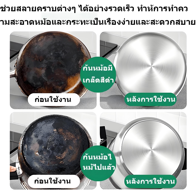 แปรงทำความสะอาดครัวอเนกประสงค์ แปรงทำความสะอาดก้นเครื่องครัว อุปกรณ์ขัดสำหรับขจัดคราบดำที่ก้นหม้อ อัตราการฆ่าเชื้อ 99.9% - รูปที่ 4