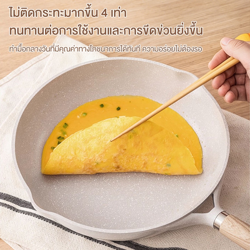 CAMEL กระทะเคลือบสารกันติด 24 นิ้ว ทนทานไม่ติดกระทะลึก ใช้ได้ทุกเตา กระจายความร้อนสม่ำเสมอ - รูปที่ 2