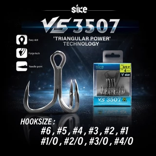เบ็ด Sike รุ่น VS3507 เบ็ดสามทางแกนเบ็ดสามเหลี่ยม แข็งแรง คม ทนทาน ของมาใหม่ มีพร้อมส่ง BY LF