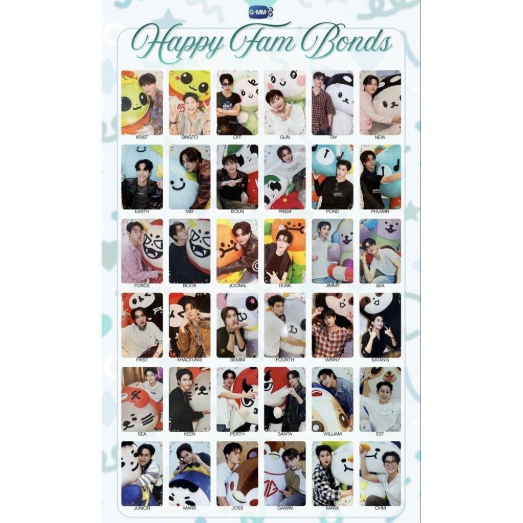 [พร้อมส่ง]​ GMMTV Boy random card Happy Fam Bonds