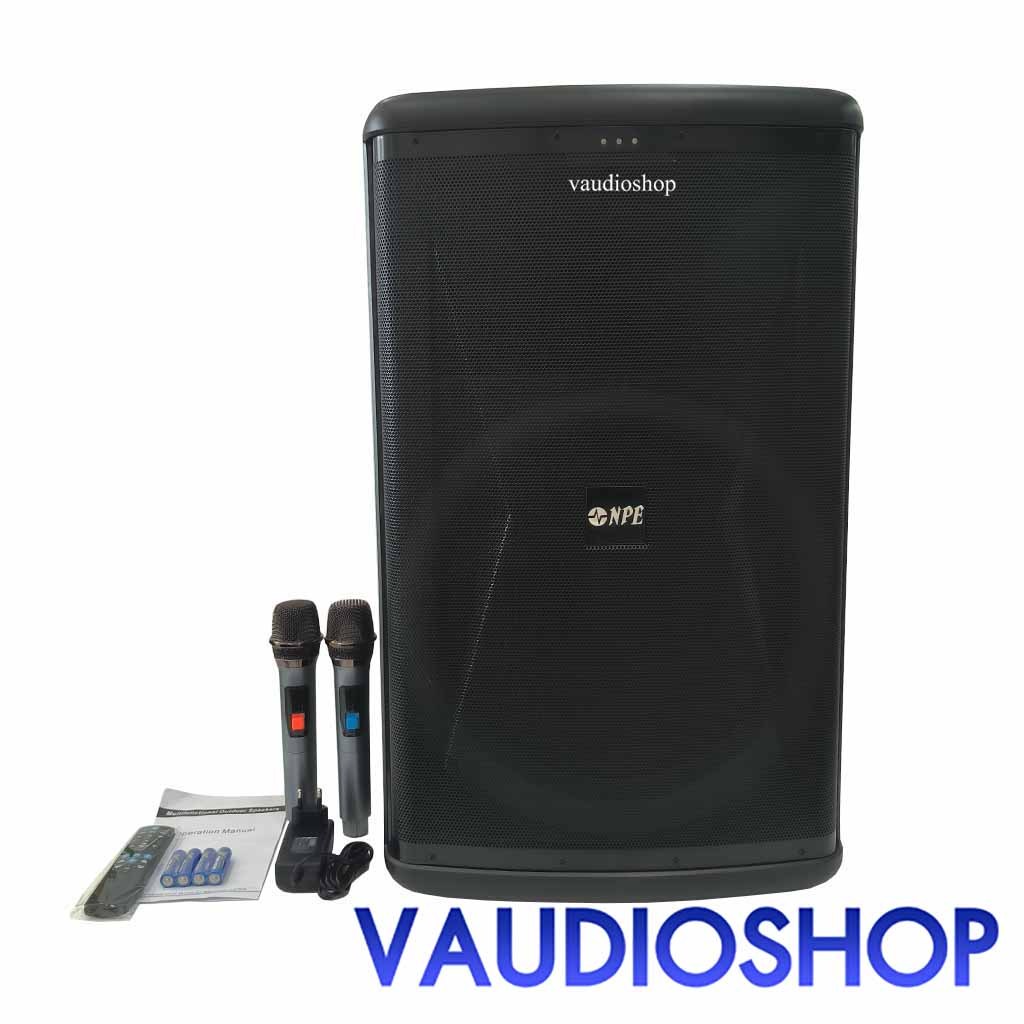 NPE TS-15BAT ตู้ลำโพง 15” มีแอมป์ในตัว มีไฟวิ่ง ชาร์จแบตได้ NPE TS15BAT (Bluetooth/USB/ไมค์ลอย UHF 2 ตัว) เอ็นพีอี ตู้ลำ