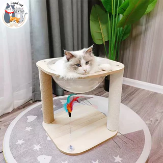 [พร้อมส่ง]🐱 คอนโดแมว ที่นอนแมว 2 ชั้น หลุมแมว แคปซูลใส เตียงแมว เสาลับเล็บแมว แข็งแรง ไม่ล้ม