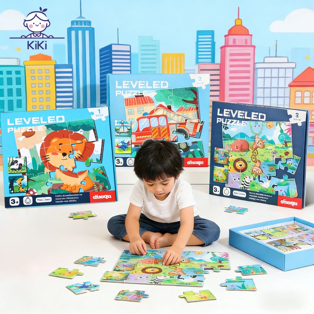 KiKi หนังสือจิ๊กซอว์แม่เหล็ก ของเล่นเสริมพัฒนาการ ของเล่นสำหรับเด็กชายและเด็กหญิง