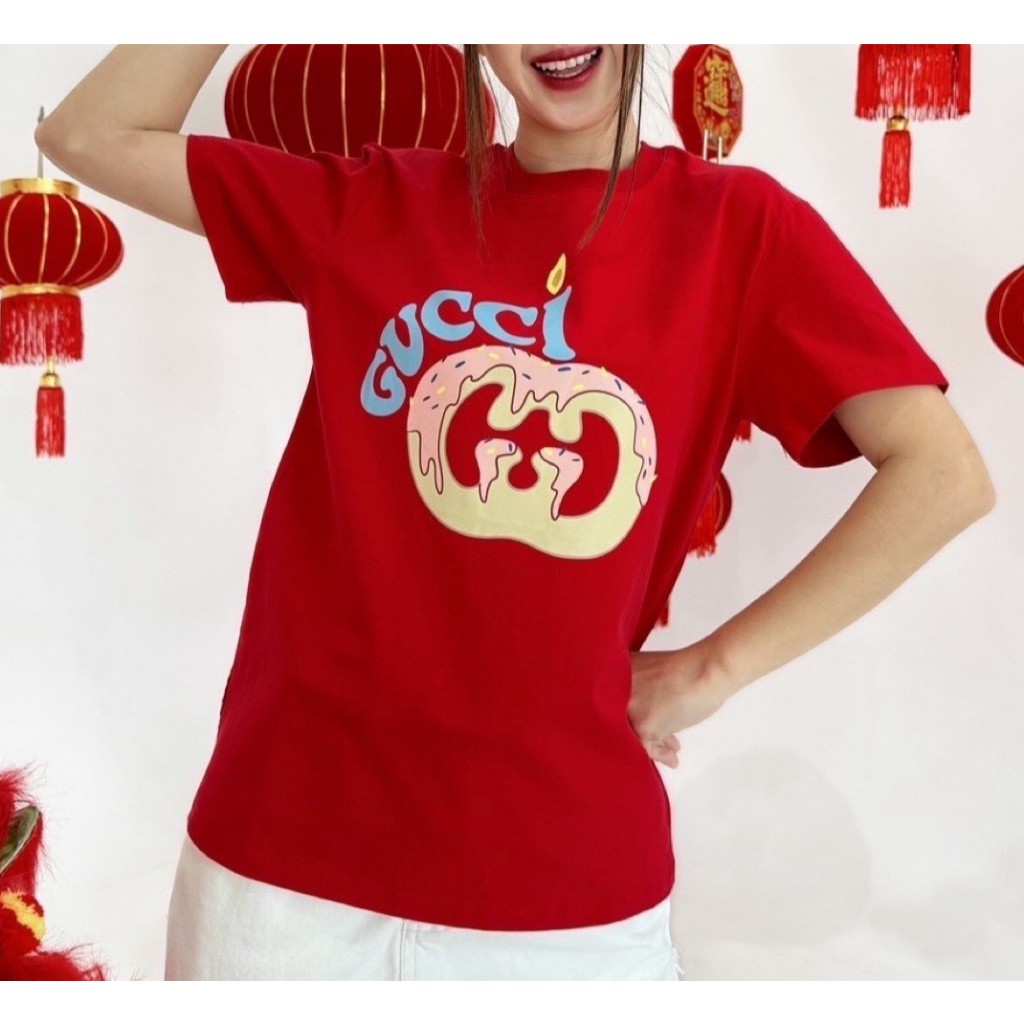 PP172 เสื้อยืด GG red T- Shirt เสื้อตรุษจีนสีแดง รับทรัพย์ รับความปัง