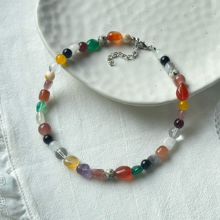 สร้อยคอลูกปัดหินแท้-ลูกปัดแก้ว หลากสี🧚‍♀️ (มีส่งด่วน🚚)