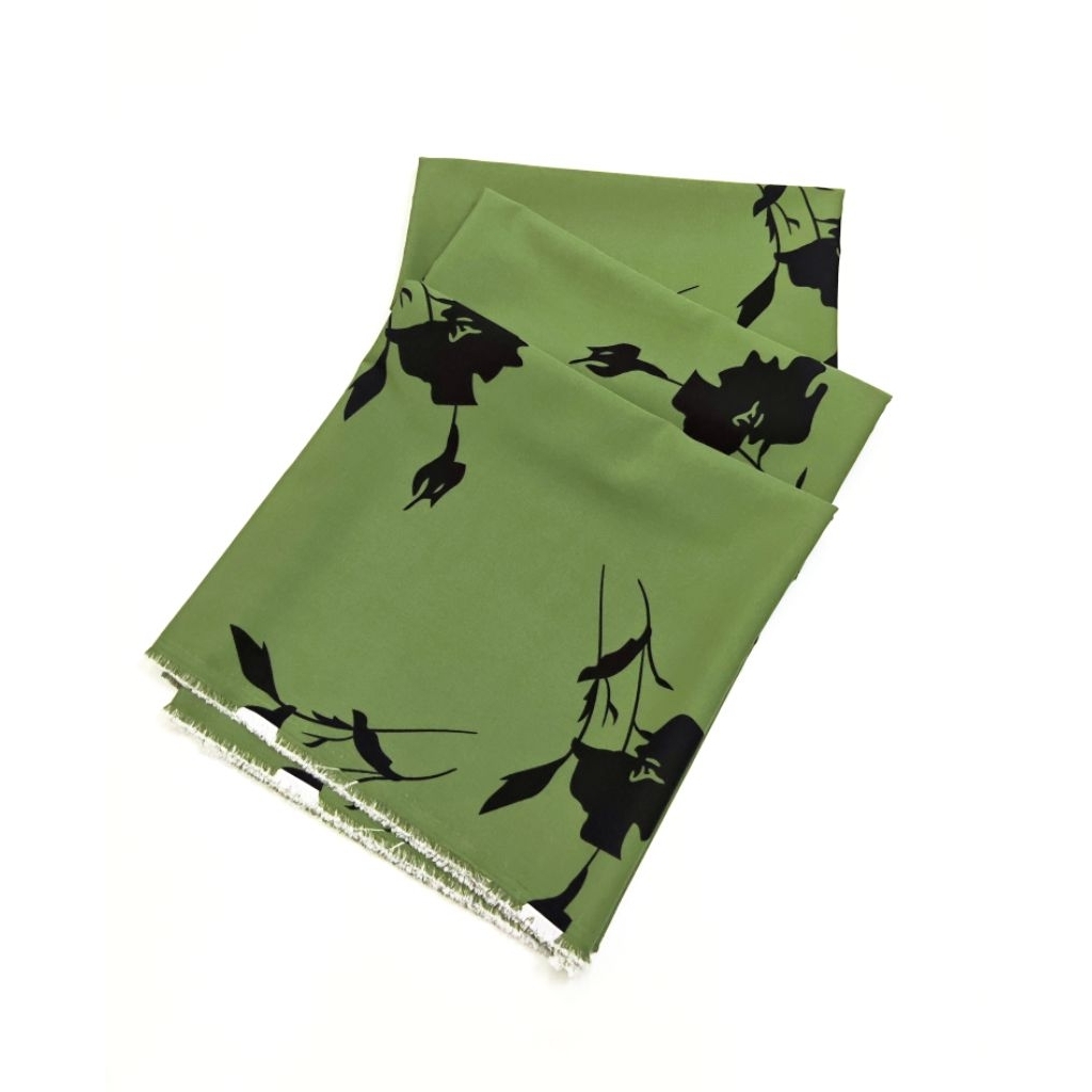 ผ้าไหมอิตาลี เนื้อนิ่มมาก ลายร่มเงาดอกพุทธรักษา หน้ากว้าง 154 cm  #ผ้าเมตร #ผ้าหลา #ผ้าลายดอก - รูปที่ 2