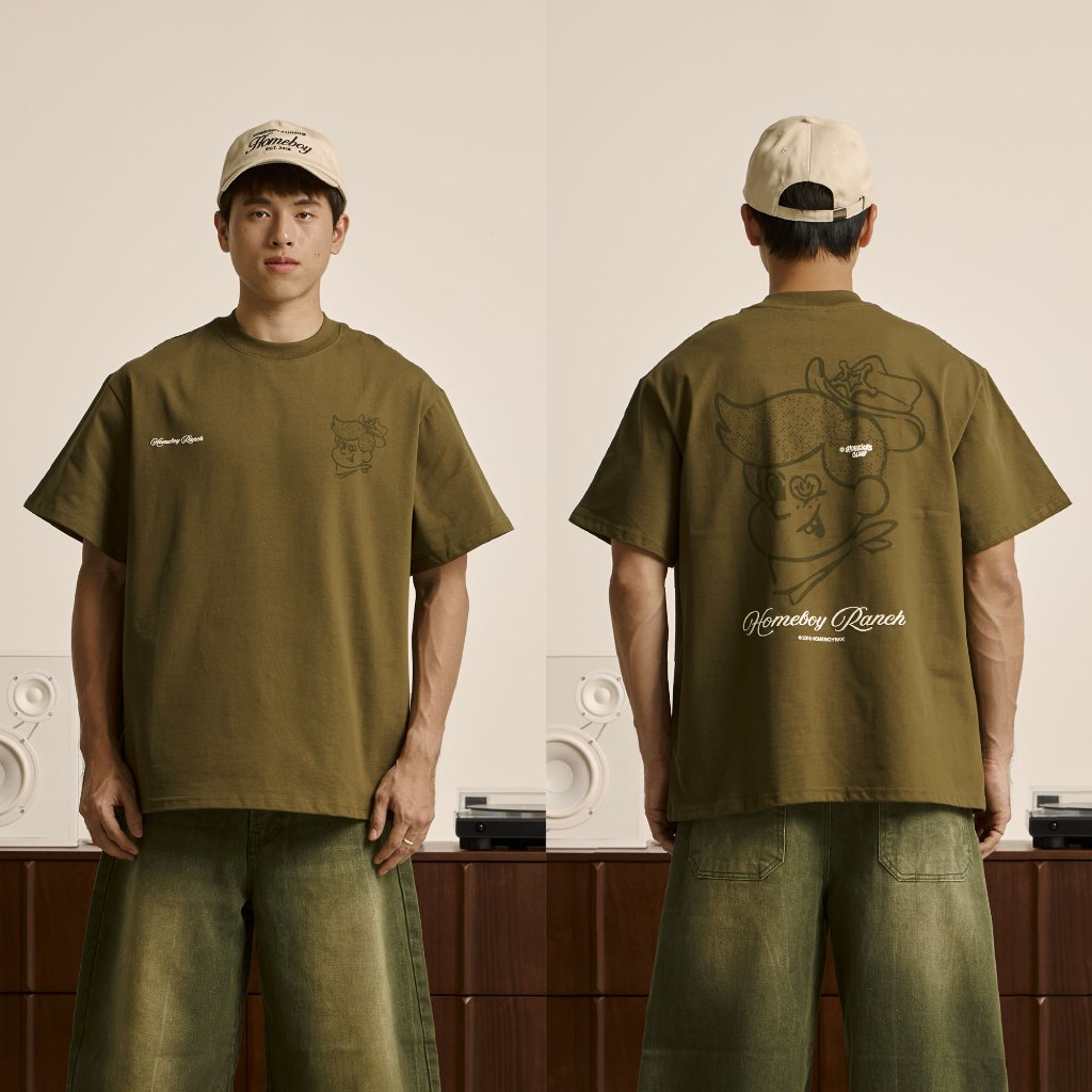HOMEBOY เสื้อOVERSIZE   HB.MAX.GUN.SLINGER   คอตตอน100% ใส่ได้ทุกวัน