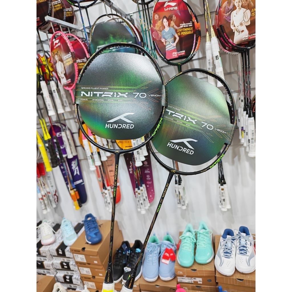 ไม้แบดมินตัน Hundred รุ่น Nitrix 70 Venom💛 แถมเอ็น กริป ซอง ประกัน 6เดือน
