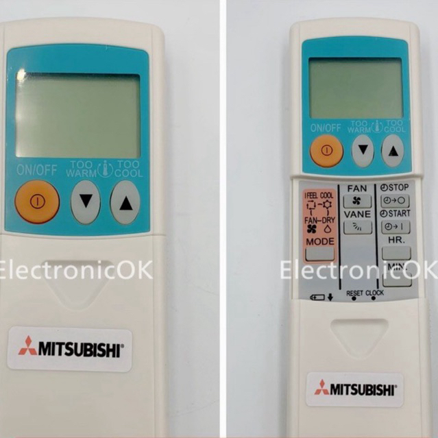 รีโมทแอร์ MITSUBISHI ฝาสไลด์ รุ่น 7,8,9,10,11 ปุ่ม  #389