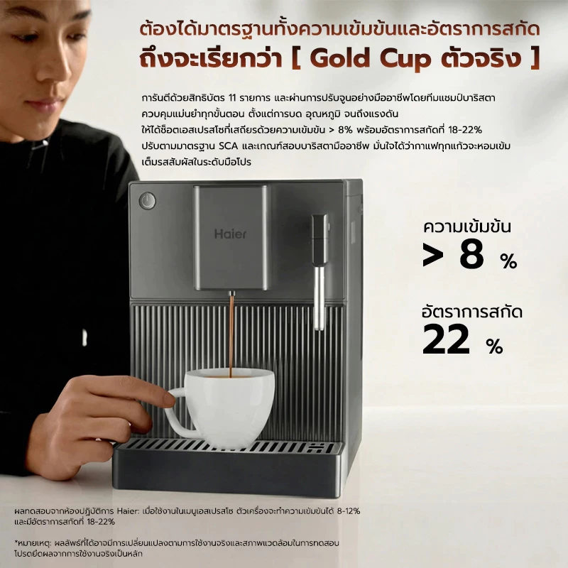 Haier Automatic Coffee Machine รุ่น HCM5A 011 เครื่องชงกาแฟอัตโนมัติ เครื่องชงกาแฟสด แรงดัน 19 บาร์ พร้อมทำฟองนม thumbnail 3