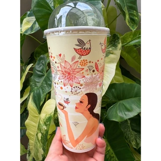 แก้วกระดาษชา/กาแฟ 22 oz/16oz /แก้วกระดาษ 50ใบ (พร้อมฝาโดม50 ใบ)