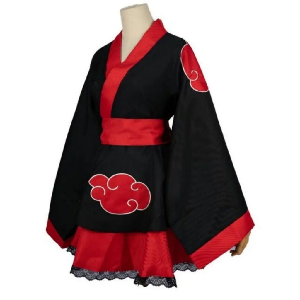 ชุดกิโมโนญี่ปุ่น คอสเพลย์ Naruto Akatsuki เครื่องแต่งกายโลลิต้าพิมพ์ลายเมฆ ผู้หญิง เครื่องแบบ ราคา ถูกที่สุด ดีลบีเคเค แกลเลอรีภาพที่ 4