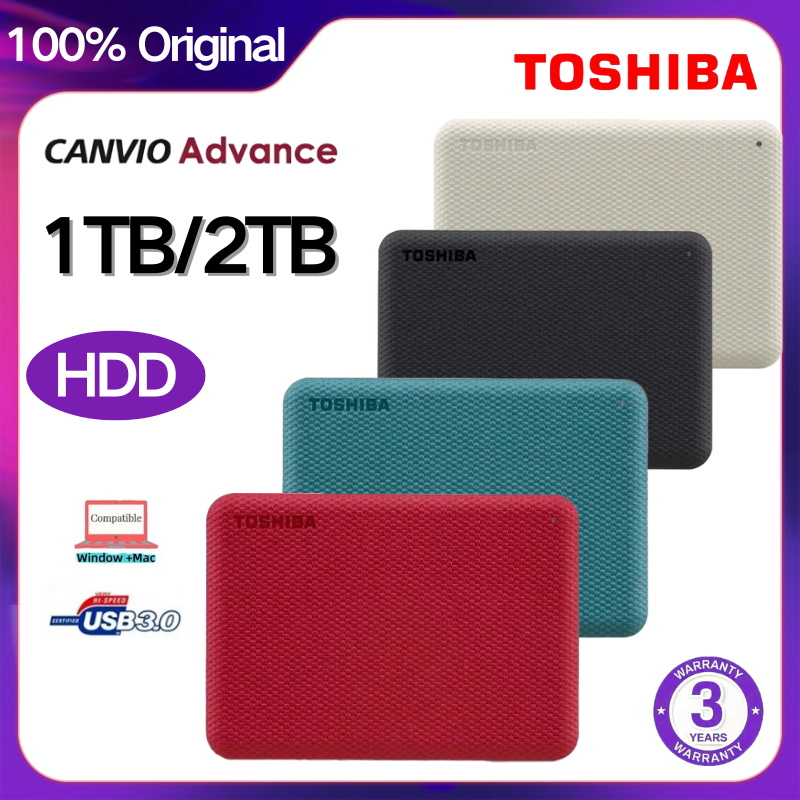 Ready Stock！1TB 2TB 4TB Toshiba Canvio Advance ความเร็วสูง HDD Portable hard drives 2.5'' External H