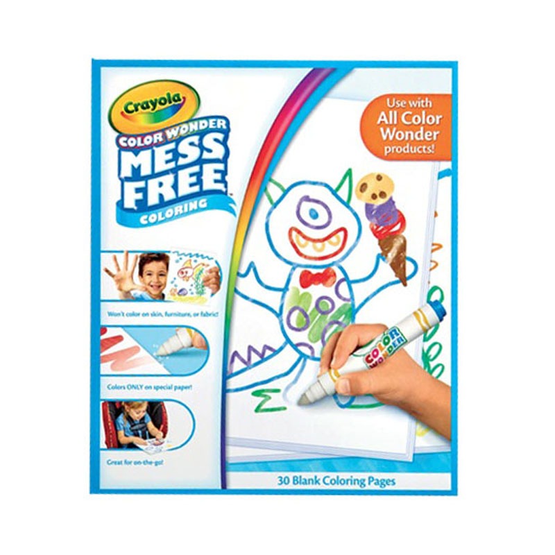 Crayola Mess Free 30 Blank Coloring pages เครโยล่า กระดาษเปล่า สำหรับระบายสีคัลเล่อร์ วันเดอร์ 30แผ่น 75-2479