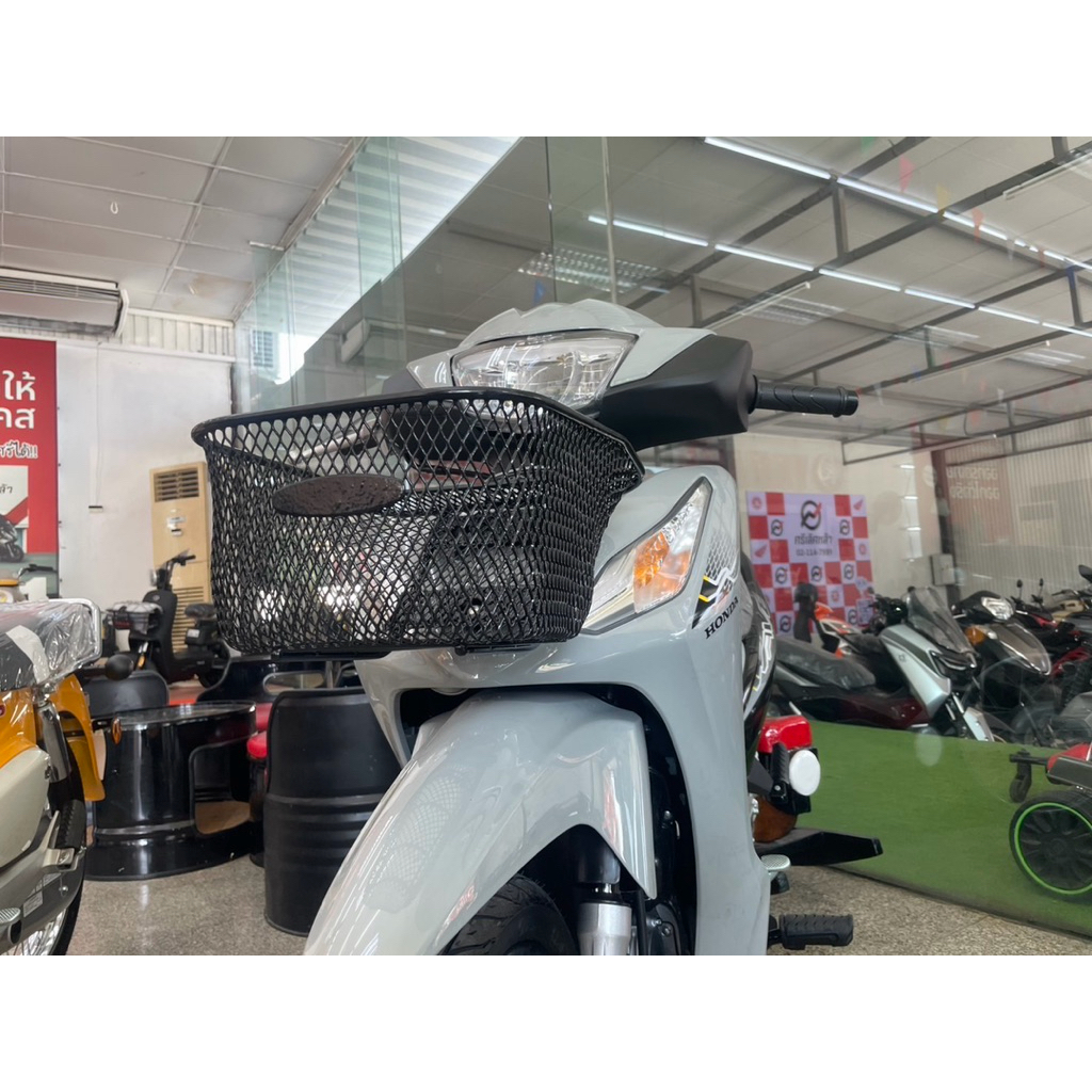 (2026+น๊อต) ตะกร้าหน้ารถมอเตอร์ไซด์ เวฟ HONDA 110iปี 2026 (ไม่บังไฟเลี้ยว) แข็งแรงทนทาน ใส่ของได้เยอะ พร้อม+น็อต