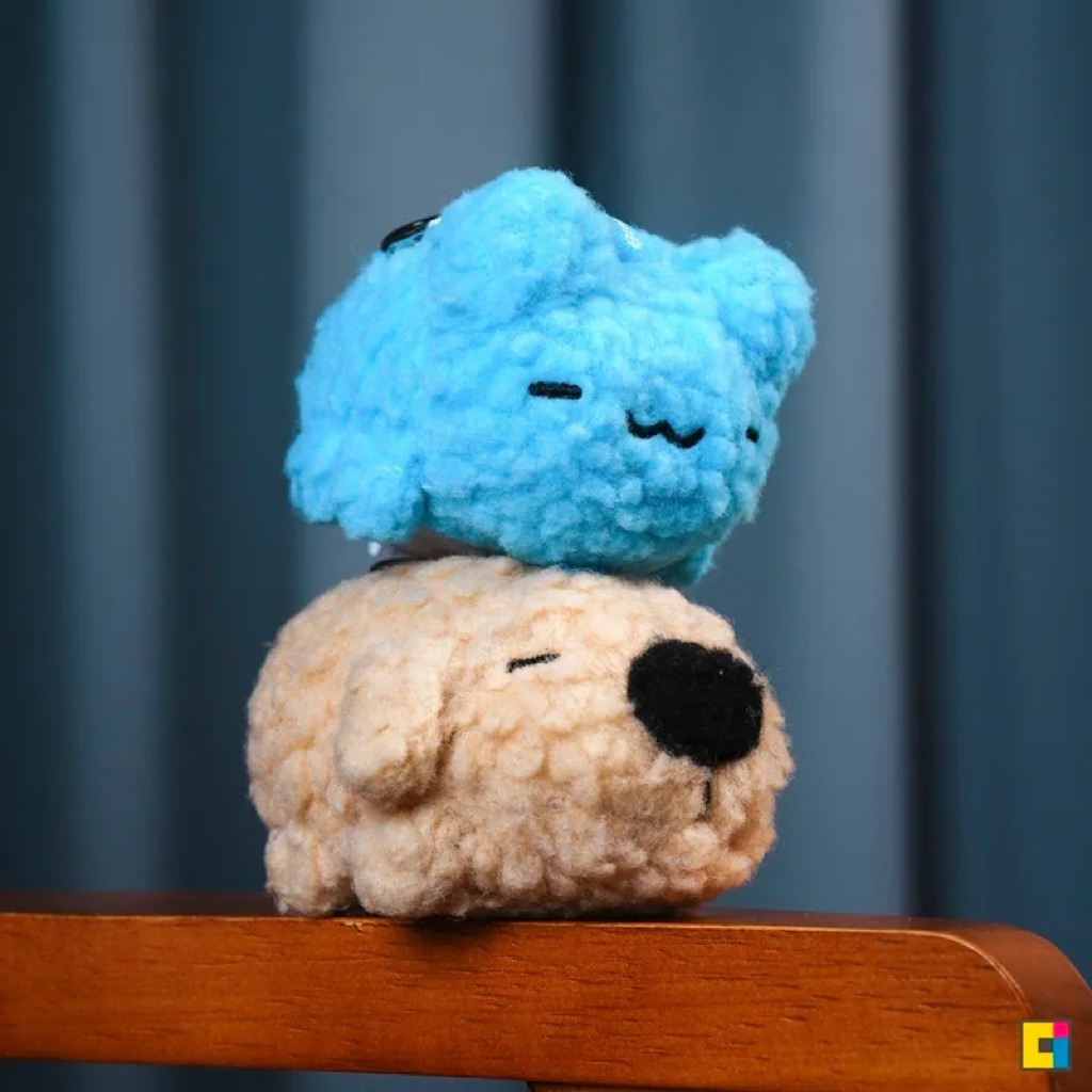 🩵🩵Bugcat Capoo🩵🩵Fluffy Plush Keychain