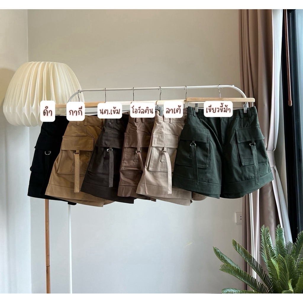 ขาสั้นเอวสูงสาวอวบ งานสไตล์แคมป์ปิ้ง ผ้าอยู่ทรงสวย | camping shorts