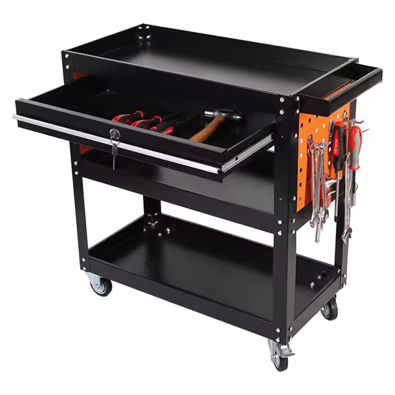 รถเข็นเครื่องมือ 3 ชั้น tool cart รถเข็นพร้อมลิ้นชัก รับน้ำหนักได้ 330 ปอนด์