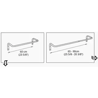 IKA MULIG ฉากรับชั้น วางของ ราวแขวนผ้า พร้อมน็อตสกรูพุก 8ตัว บรรทัด ikea