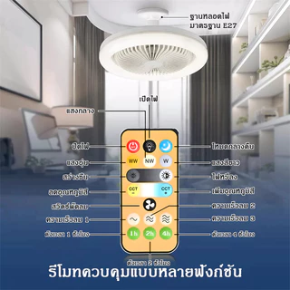 GLEAMS โคมไฟพัดลมเพดาน นํา ไฟพัดลมอโรมาเทอราพี โคมไฟเพดาน พัดลมเพดาน พัดลมติดเพดานพร้อมหลอด 3อิน1 ปิดเสียง ไฟพัดลมเพดาน